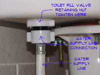 Tightening a Toilet Fill Valve Nut