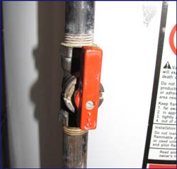 You need to shut off the inline valve for the gas to ensure your safety when working on your gas hot water heater.