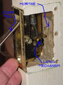 Inside of a Pocket Door Latch