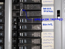 Find the breaker in your electric panel associated with your electric water heater and shut it down and tag it before repairing or replacing your water heater